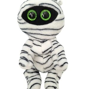 Ty Halloween TATTERS Mummy Plush Toy Beanie Bellies 2022 White Green Eyes 7"